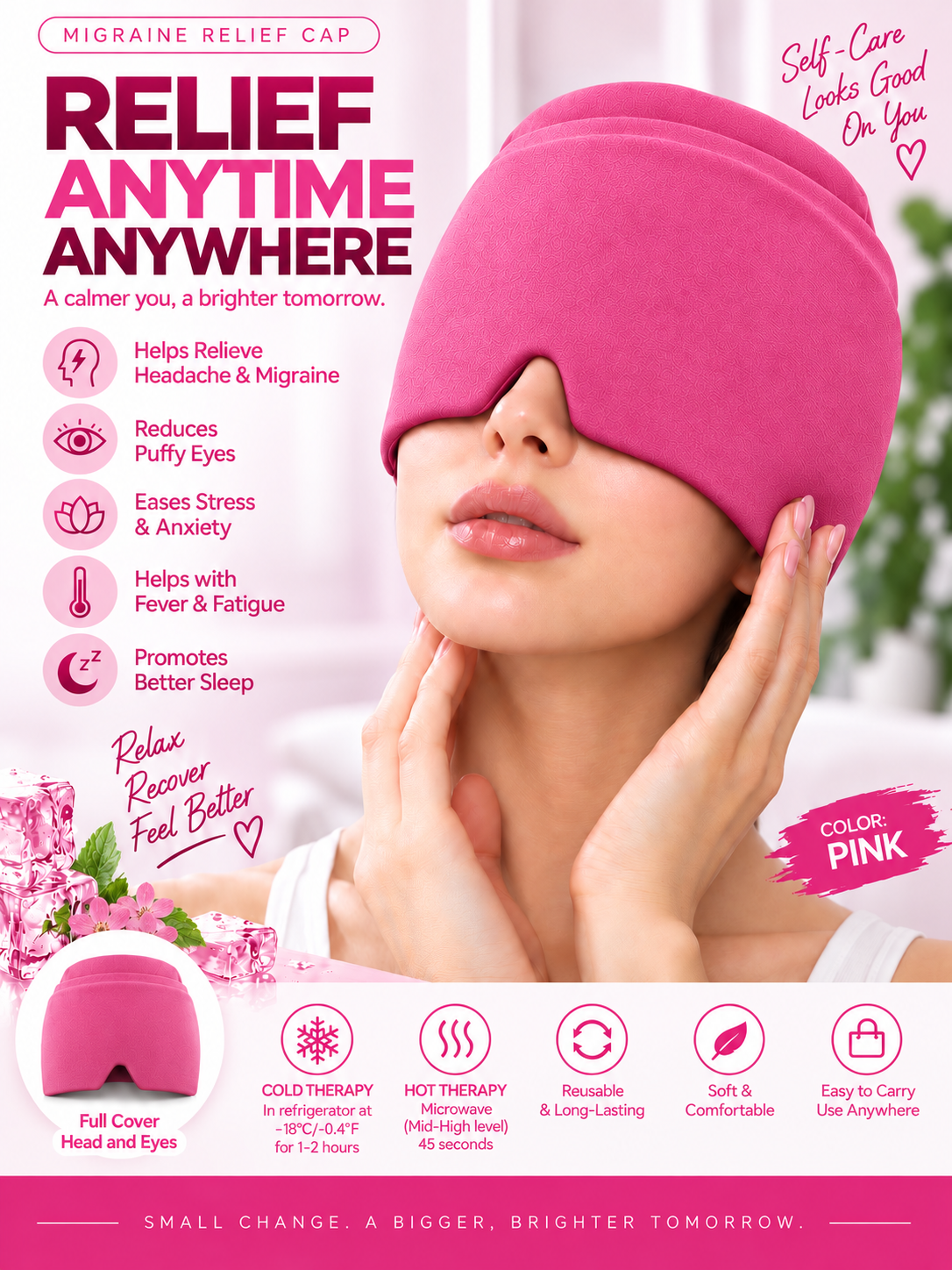 Hot Cold Therapy Headache & Migraine Relief Cap
