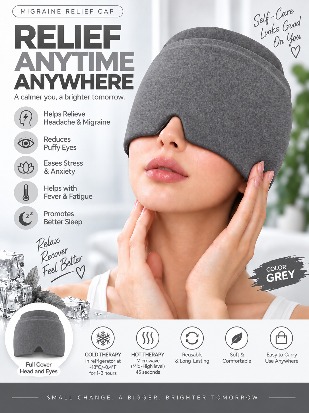 Hot Cold Therapy Headache & Migraine Relief Cap