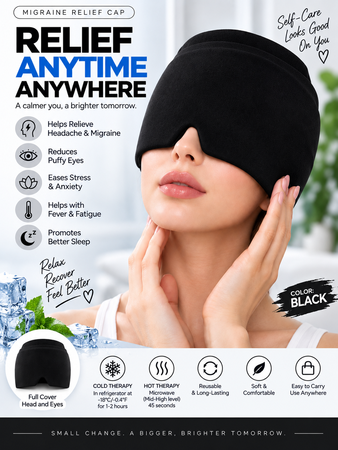 Hot Cold Therapy Headache & Migraine Relief Cap