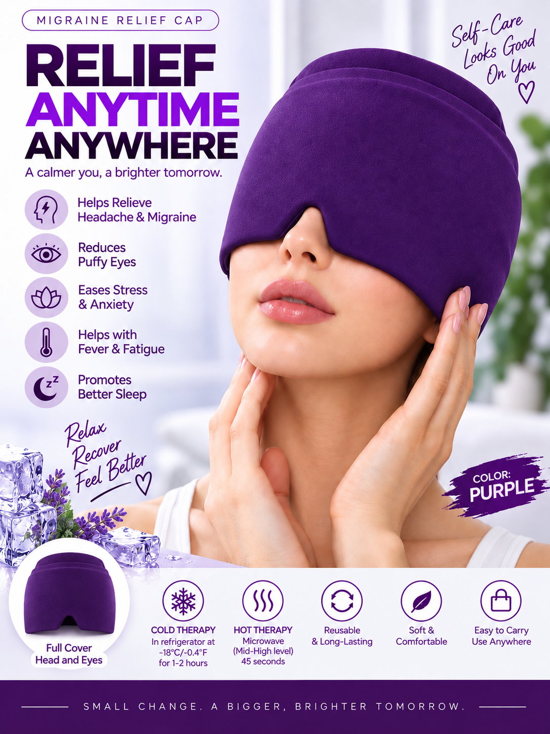 Hot Cold Therapy Headache & Migraine Relief Cap