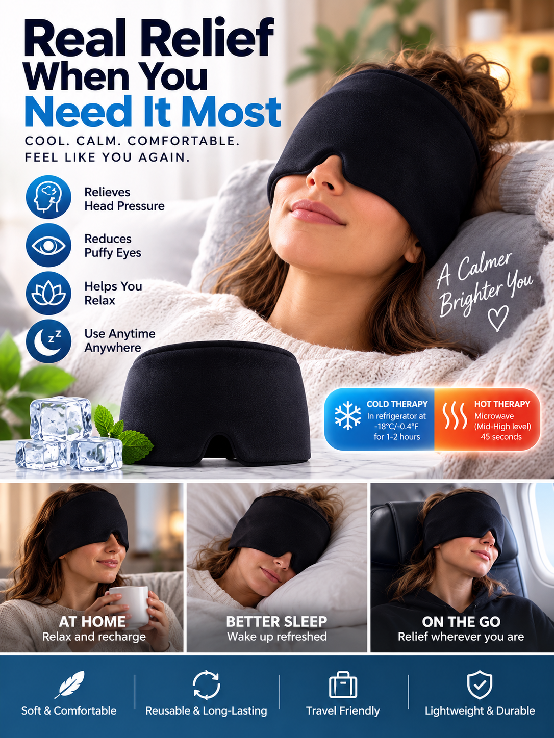 Hot Cold Therapy Headache & Migraine Relief Cap